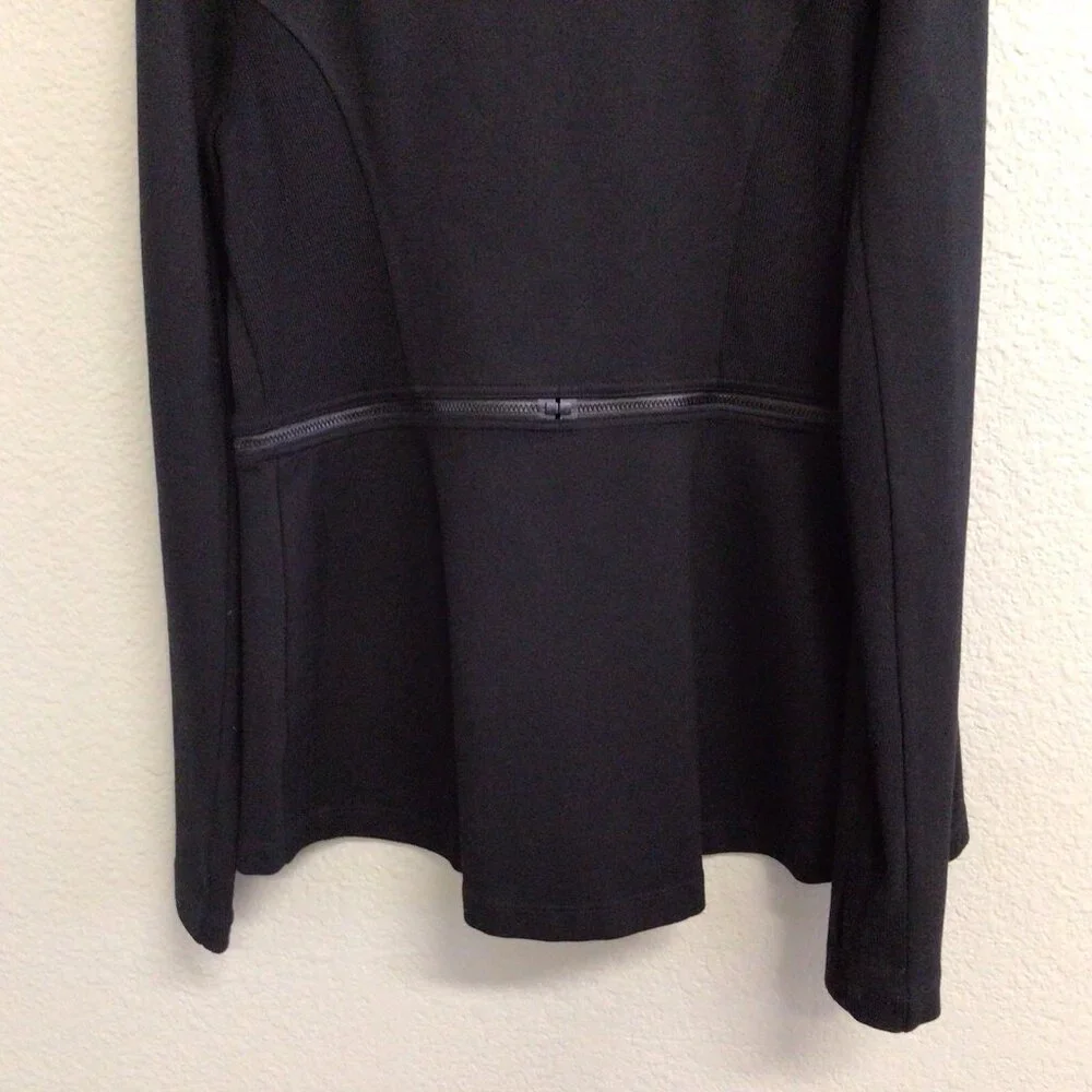 Cabi Relax Convertible Stretch Ponte Knit Long Black Zip Jacket 5655 Sz Medium - Picture 11 of 14